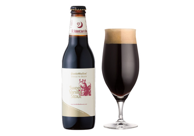 サンクトガーレン、チョコレートビール4種を2022年1月11日より数量限定発売。2022年の限定フレーバーは赤ワイン醸造用黒ブドウ“マスカット・ベーリーA”。バレンタインギフトにも。のサブ画像13_スイートバニラスタウト バレンタインラベル